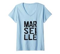 Mujer Marsella, Francia, Provenza, Costa Azul, Ródano, Europa Camiseta Cuello V