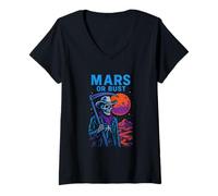 Mujer Marte o Busto Cool Mens Space Exploration Camiseta Cuello V