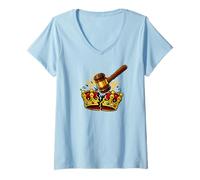 Mujer Martillo rompiendo la Justicia de la Corona sobre la tiranía Camiseta Cuello V