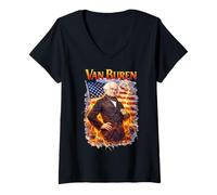 Mujer Martín Van Buren Camiseta Cuello V