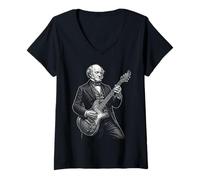 Mujer Martin Van Buren Guitarra Camiseta Cuello V