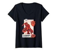 Mujer Marvel Avengers Captain America Legendary Dad Father's Day Camiseta Cuello V