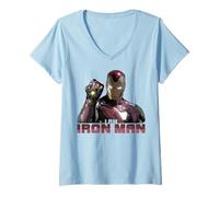 Mujer Marvel Avengers I Am Iron Man Gauntlet Retrato Camiseta Cuello V