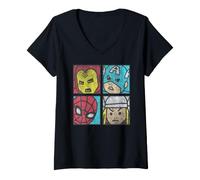 Mujer Marvel Avengers Iron Man Spider-Man Thor Captain America Camiseta Cuello V
