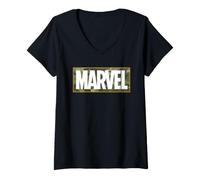 Mujer Marvel Avengers Large Chest Marvel Classic & Camouflage Logo Camiseta Cuello V