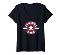 Mujer Marvel Captain America Sentinel of Liberty Security Logo Camiseta Cuello V