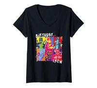 Mujer Marvel Deadpool Corps Birthday Crew Matching Birthday Party Camiseta Cuello V
