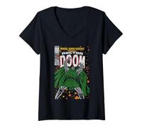 Mujer Marvel Doctor Doom Comic Cover Camiseta Cuello V