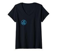 Mujer Marvel Fantastic Four: First Steps 4" Chest Logo Costume Camiseta Cuello V