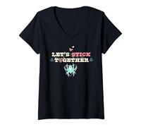 Mujer Marvel Ghost-Spider Let's Stick Together Valentine's Day Camiseta Cuello V