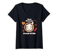 Mujer Marvel Groot Best Friends Foam-Ever Fall Spice Drink Camiseta Cuello V