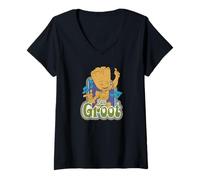 Mujer Marvel Guardianes de la galaxia Soy Groot Vintage Music Camiseta Cuello V