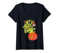 Mujer Marvel Halloween Trick or Treat Jack-o-Lantern Just Take One Camiseta Cuello V