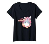 Mujer Marvel Jeff The Land Shark Fin-Tastic Spring Easter Bunny Camiseta Cuello V