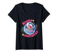 Mujer Marvel Jeff The Land Shark Happy Birthday Family Party Crew Camiseta Cuello V