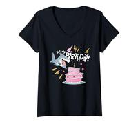 Mujer Marvel Jeff The Land Shark It's My Birthday Party Cake Camiseta Cuello V