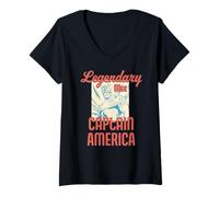 Mujer Marvel Legendary Like Captain America Father's Day Dad Gift Camiseta Cuello V