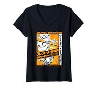 Mujer Marvel SD Heroes Friendly Neighborhood Spider-Man Trio Chibi Camiseta Cuello V