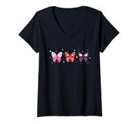 Mujer Marvel Spider-Man and Ghost-Spider Trio Cute Coquette Bows Camiseta Cuello V