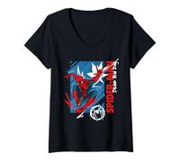 Mujer Marvel Spider-Man: Day Comic Panel of Spider-Man Camiseta Cuello V