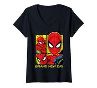 Mujer Marvel Spider-Man: Day Comic Panels of Spider-Man Camiseta Cuello V