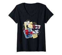 Mujer Marvel Spider-Man Ghost-Spider Miles Spider-Sense Tingling Camiseta Cuello V