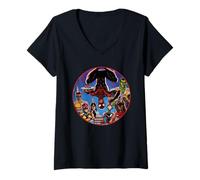 Mujer Marvel Spider-Man Miles Morales & Champions Birthday Party Camiseta Cuello V