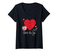 Mujer Marvel Spider-Man Stuck On You Valentine's Day Heart Camiseta Cuello V