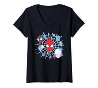 Mujer Marvel Spider-Man Team Spidey Big Face Collage Camiseta Cuello V