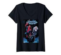 Mujer Marvel Spider-Man The Amazing Spider-Man and Black Cat Camiseta Cuello V