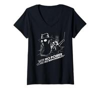 Mujer Marvel Spider-Noir with No Power Comes No Responsibility Camiseta Cuello V