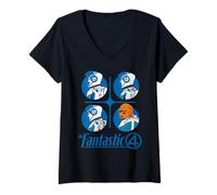 Mujer Marvel Studios The Fantastic Four: First Steps Space Mission Camiseta Cuello V