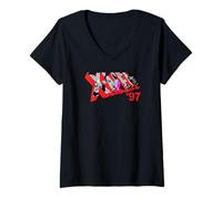 Mujer Marvel Studios X-Men '97 Logo Cable Psylocke Jubilee Sunspot Camiseta Cuello V