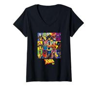 Mujer Marvel Studios X-Men '97 Season 2 All-New Character Grid Camiseta Cuello V