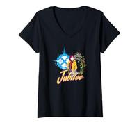 Mujer Marvel Studios X-Men '97 Season 2 Jubilee Fireworks & X-Logo Camiseta Cuello V