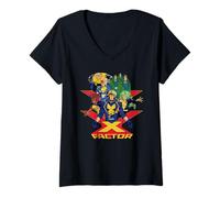 Mujer Marvel Studios X-Men '97 Season 2 X-Factor Team and Logo Camiseta Cuello V