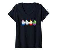 Mujer Marvel Super Heroes Avengers Birthday Party Cupcakes Lineup Camiseta Cuello V