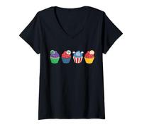 Mujer Marvel Super Heroes Avengers Cupcakes Birthday Party Gift Camiseta Cuello V