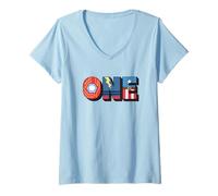 Mujer Marvel Super Heroes Avengers Numbers 1 First 1st Birthday Camiseta Cuello V