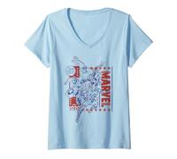 Mujer Marvel Super Heroes Avengers Spider-Man Americana Since 1939 Camiseta Cuello V