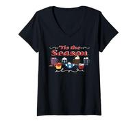 Mujer Marvel Super Heroes Avengers 'Tis The Season Holiday Cocoa Camiseta Cuello V