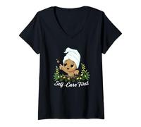 Mujer Marvel Super Heroes Baby Groot Self-Care First SPA Mud Bath Camiseta Cuello V