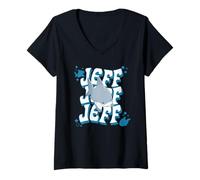 Mujer Marvel Super Heroes Jeff The Land Shark Groovy Wavy Name Camiseta Cuello V