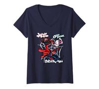 Mujer Marvel Super Heroes Spider-Man & Friends Graffiti Tag Style Camiseta Cuello V