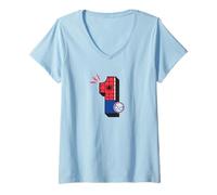 Mujer Marvel Super Heroes Spider-Man Numbers 1 First 1st Birthday Camiseta Cuello V
