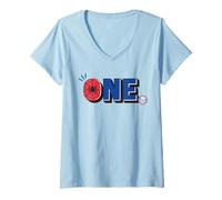 Mujer Marvel Super Heroes Spider-Man Numbers 1 One 1st Birthday Camiseta Cuello V