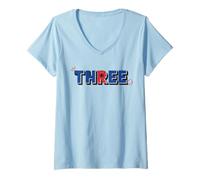 Mujer Marvel Super Heroes Spider-Man Numbers 3 Three 3rd Birthday Camiseta Cuello V