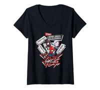 Mujer Marvel Super Heroes Spider-Man Trio SD Heroes Chibi Japan Camiseta Cuello V
