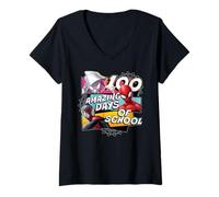 Mujer Marvel Super Heroes Team Spidey 100 Days of School 100th Day Camiseta Cuello V