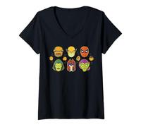 Mujer Marvel Super Heroes & Villains Halloween Retro Vintage Masks Camiseta Cuello V